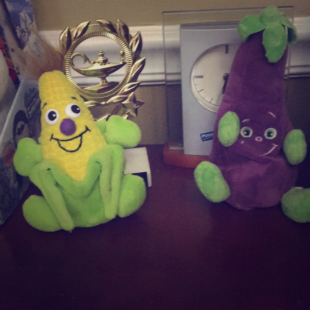 Corn and eggplant plush